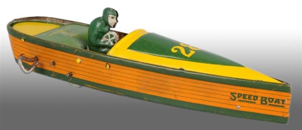 TIN STRAUSS BOAT WIND-UP TOY.                     