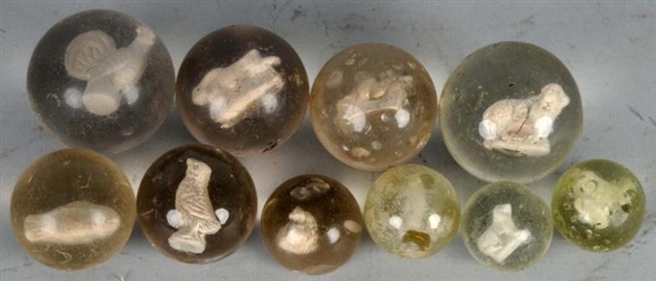 LOT OF 10: SULPHIDE MARBLES.                      
