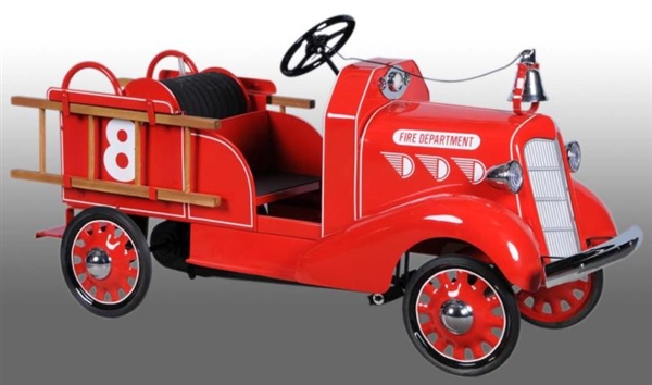 PRESSED STEEL GENDRON SKIPPY FIRE TRUCK PEDAL CAR.