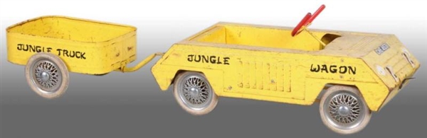 PRESSED STEEL TRIANG JUNGLE WAGON PEDAL CAR.      
