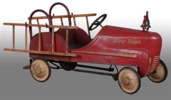 PRESSED STEEL GENDRON FIRE TRUCK PEDAL CAR.       