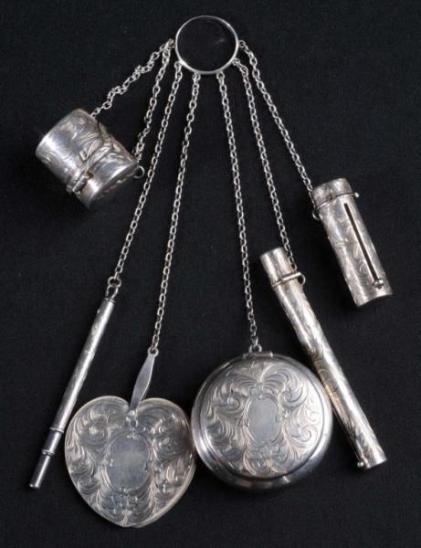 LOT OF 6: CHATELAINE STERLING PIECES.             