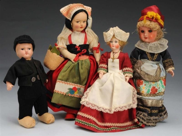 LOT OF 4: MISCELLANEOUS DOLLS IN REGIONAL COSTUMES