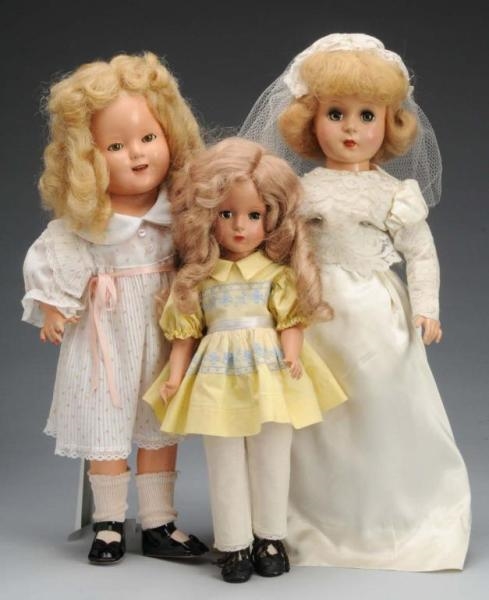 LOT OF 3: AMERICAN COMPOSITION DOLLS.             