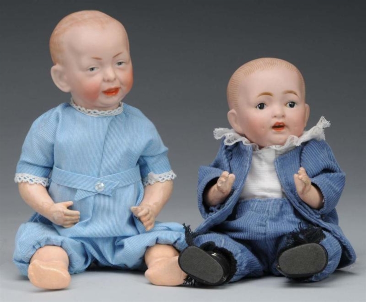 LOT OF 2: SMALL BISQUE HEAD CHARACTER BABIES.     