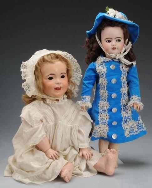 LOT OF 2: 20TH CENTURY FRENCH BISQUE CHILD DOLLS. 