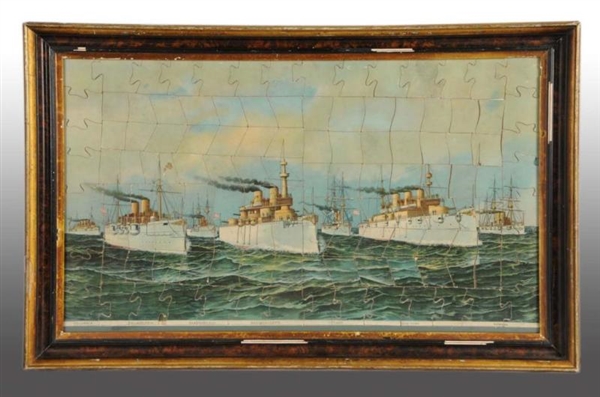 FRAMED BOAT AND SHIP PUZZLE.                      