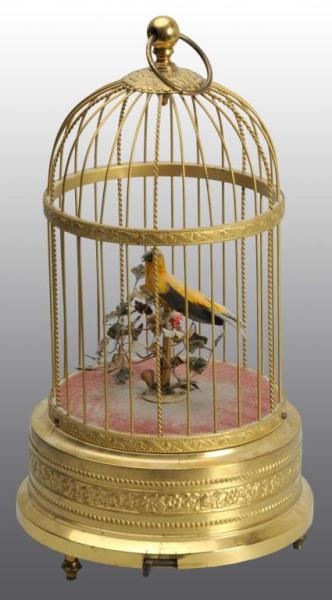BIRD CAGE WITH STAND, GERMANY 6"-11", BRASS MECH. 