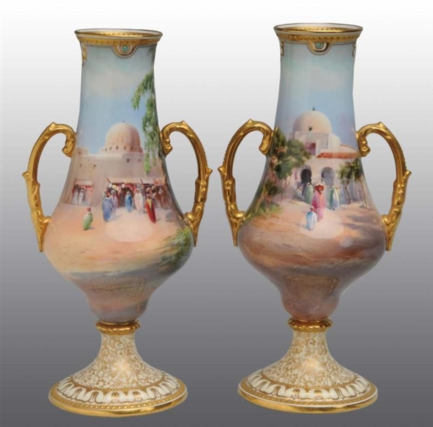 PAIR OF PORCELAIN ROYAL DOULTON VASES.            