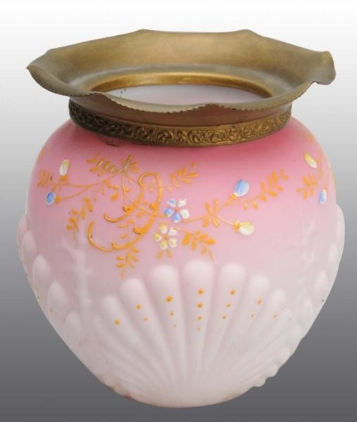 HAND-PAINTED MONTICELLO BLOWN SATIN GLASS VASE.   