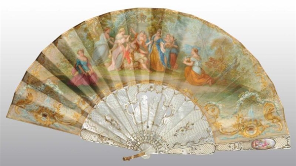 HAND-PAINTED VICTORIAN FAN.                       