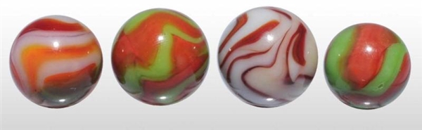 LOT OF 4: MACHINE MADE MARBLES.                   
