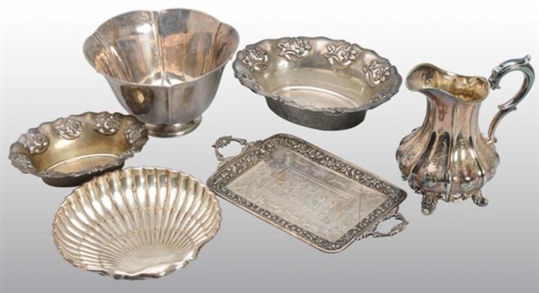 LOT OF 6: SILVER PIECES.                          
