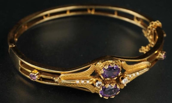 ANTIQUE JEWELRY 14K Y.GOLD BRACELET.              