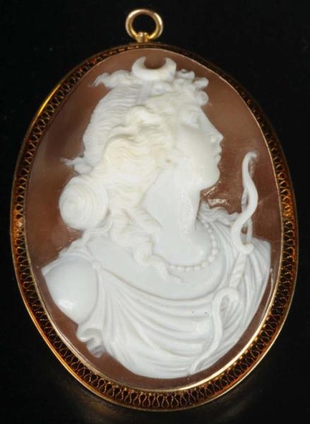 ANTIQUE JEWELRY CARVED CAMEO WITH HIGH RELIEF.    