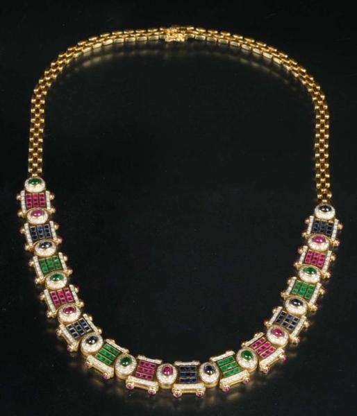 ANTIQUE JEWELRY 18K Y.GOLD NECKLACE.              