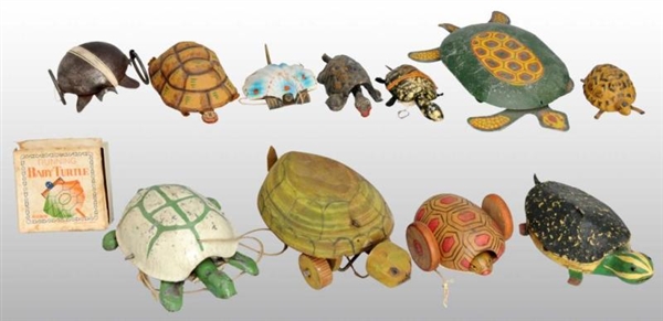 LOT OF 11: ASSORTED TURTLE TOYS.                  