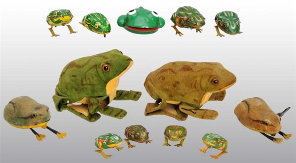 LOT OF 13: FROG TOYS.                             
