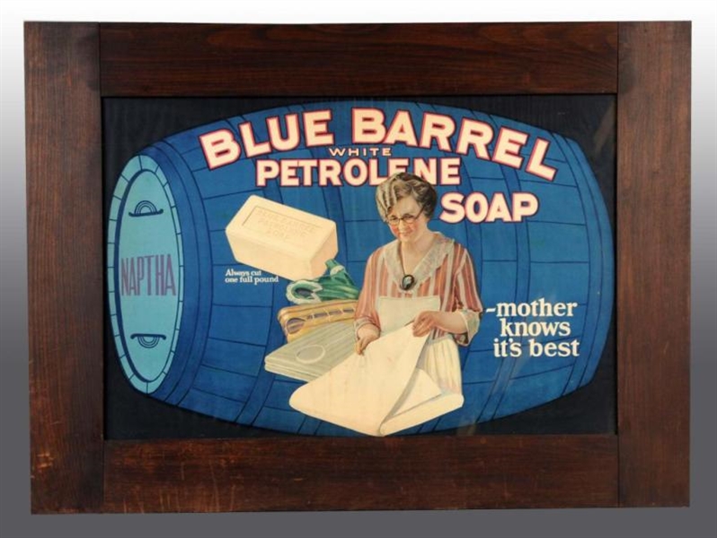 BLUE BARREL PETROLENE SOAP POSTER.                