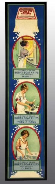 LOT OF 2: PAPER BORAX SOAP CHIP SIGNS.            