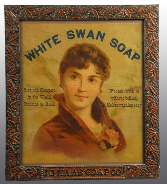 PAPER WHITE SWAN SOAP SIGN.                       