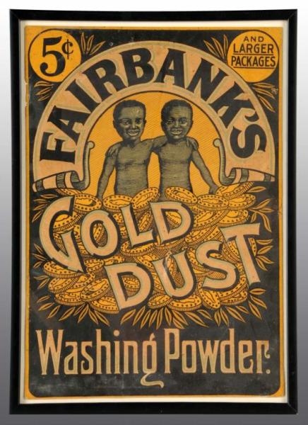 FAIRBANKS GOLD DUST WASHING POWDER SOAP SIGN.     