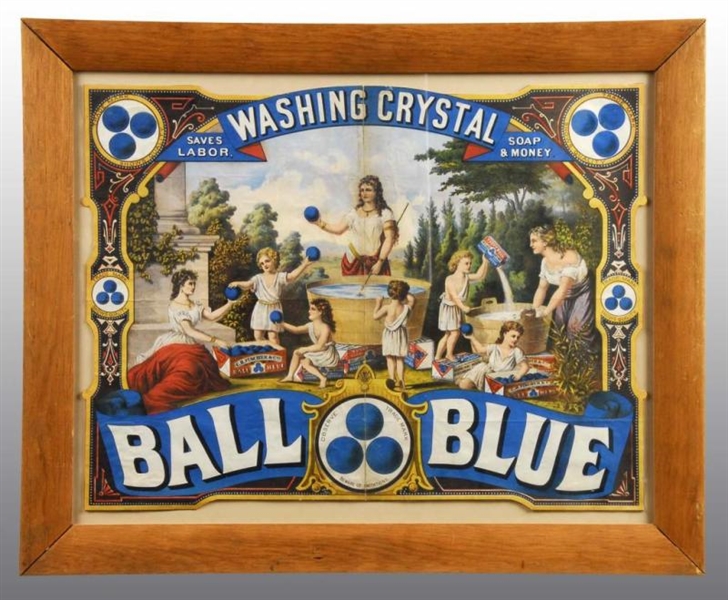 PAPER WASHING CRYSTAL BALL BLUE SOAP SIGN.        