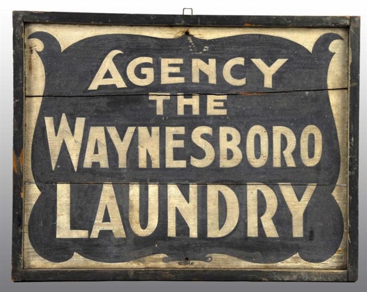 AGENCY THE WASHBOARD LAUNDRY SIGN.                