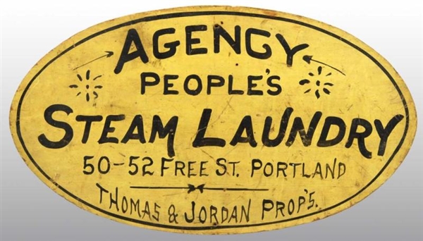 AGENCY PEOPLES STEAM LAUNDRY SIGN.               