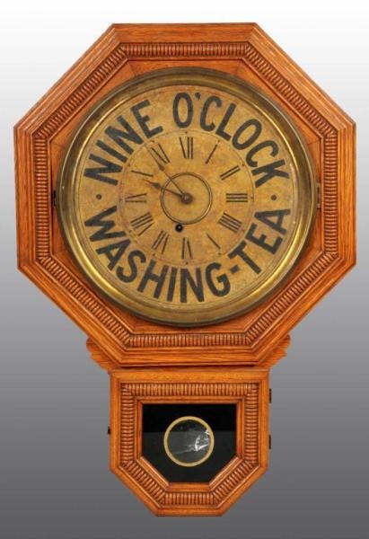 NINE OCLOCK WASHINGTON-TEA ADVERTISING CLOCK.    