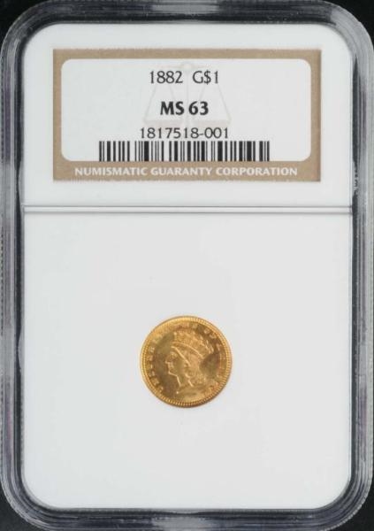 1882 INDIAN HEAD GOLD $1 MS 63.                   