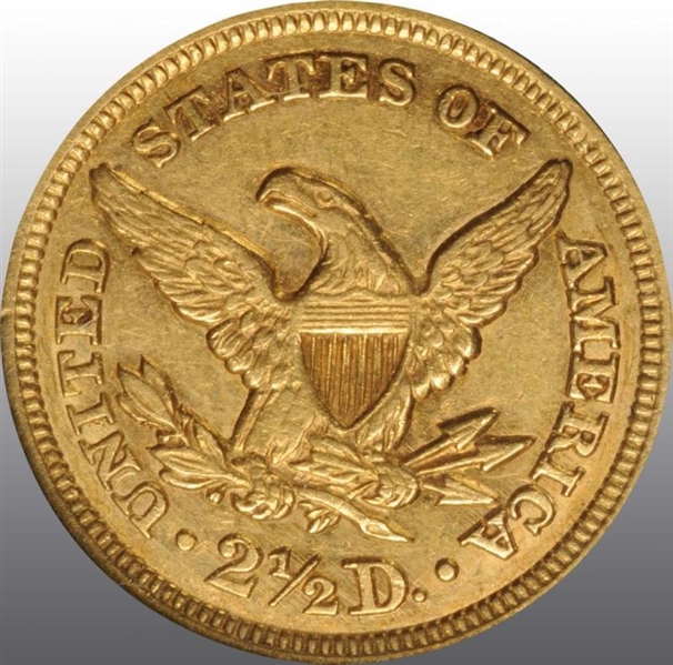 1848 CORONET GOLD EAGLE $2 ½ AU 50.               