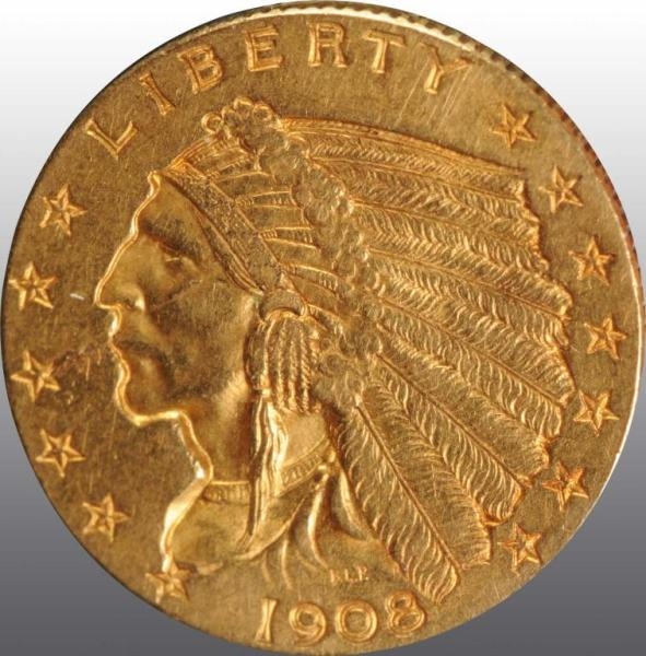 1908 INDIAN HEAD $2 ½.                            