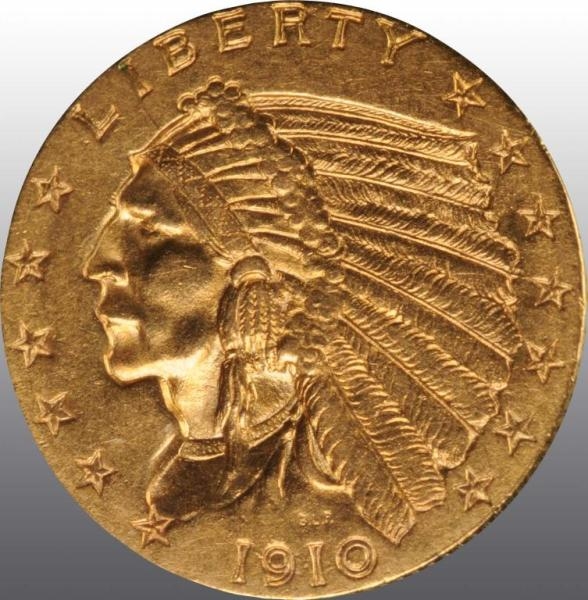 1910 INDIAN HEAD $2 ½.                            