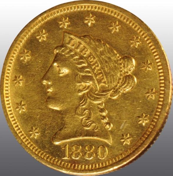 1880 CORONET GOLD EAGLE $2 ½.                     
