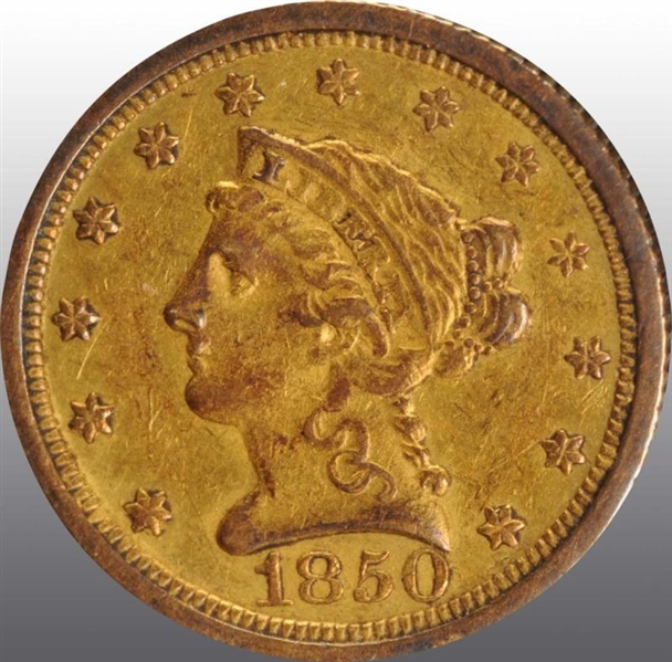 1850-O CORONET GOLD EAGLE $2 ½ XF 40.             