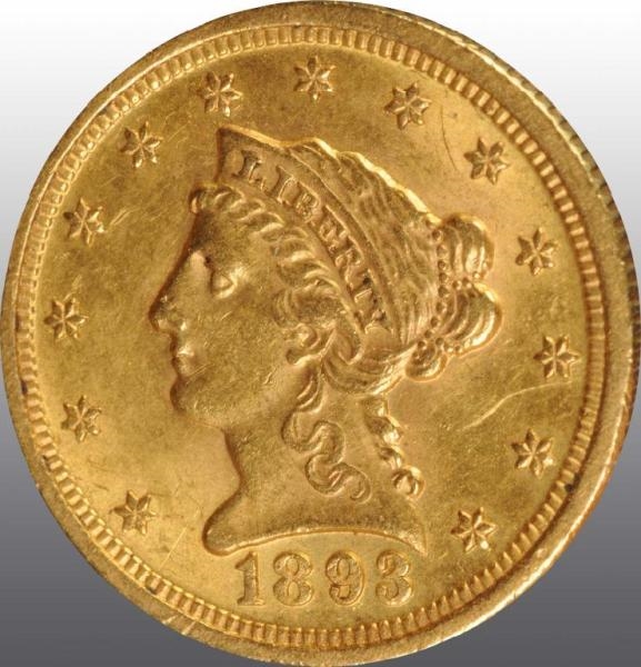 1893 CORONET GOLD EAGLE $2 ½ AU 55.               