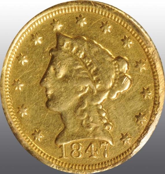1847-C CORONET GOLD EAGLE $2 ½.                   