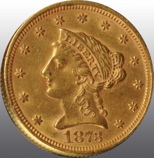 1873 CLOSED 3 CORONET GOLD EAGLE $2 ½.            