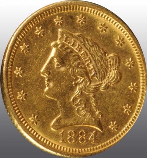 1884 CORONET GOLD EAGLE $2 ½.                     