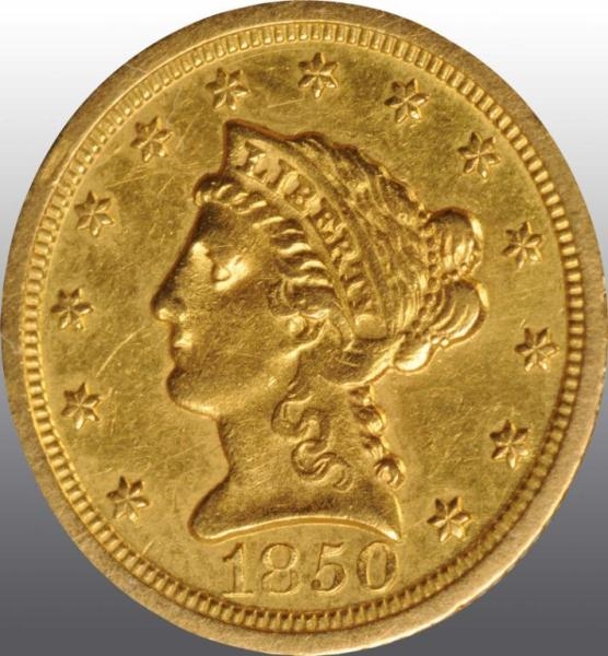 1850-C CORONET GOLD EAGLE $2 ½.                   