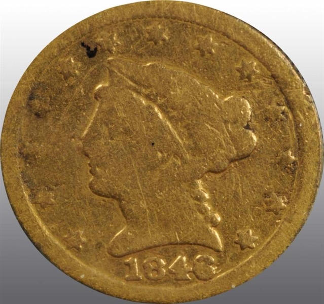 1846-C CORONET GOLD EAGLE $2 ½.                   