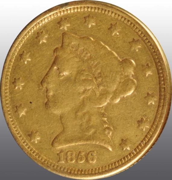 1856-C CORONET GOLD EAGLE $2 ½.                   