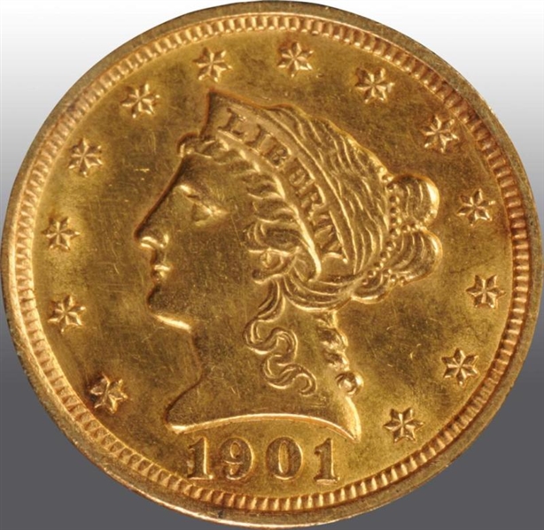 1901 CORONET GOLD EAGLE $2 ½.                     