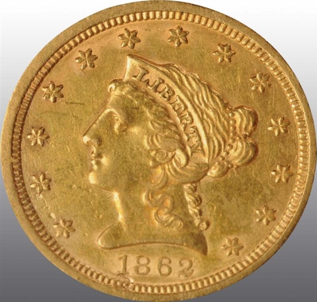 1862 CORONET GOLD EAGLE $2 ½.                     