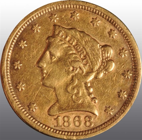 1868-S CORONET GOLD EAGLE $2 ½.                   