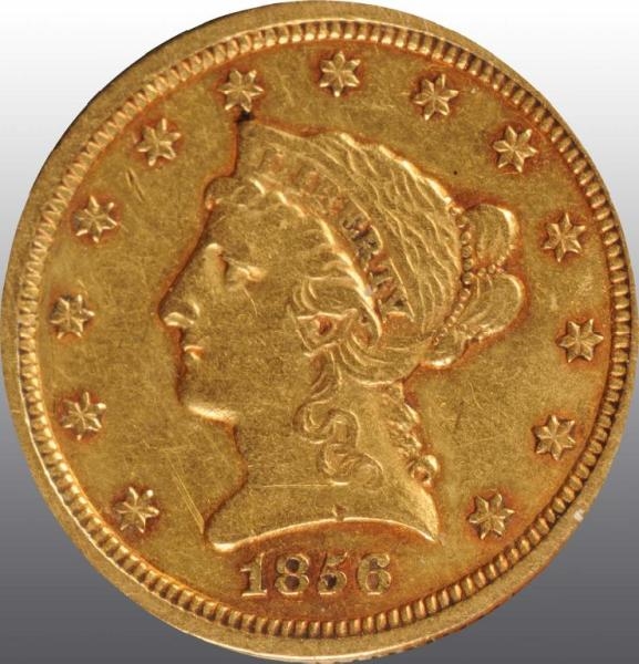 1856 CORONET GOLD EAGLE $2 ½ XF 45.               