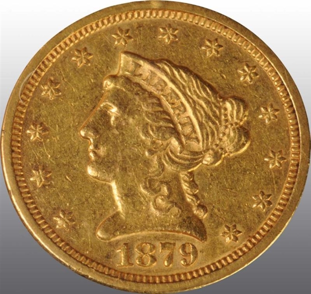 1879-S CORONET GOLD EAGLE $2 ½ XF 45.             