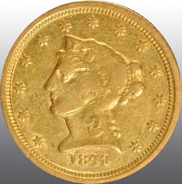 1840-O CORONET GOLD EAGLE $2 ½.                   