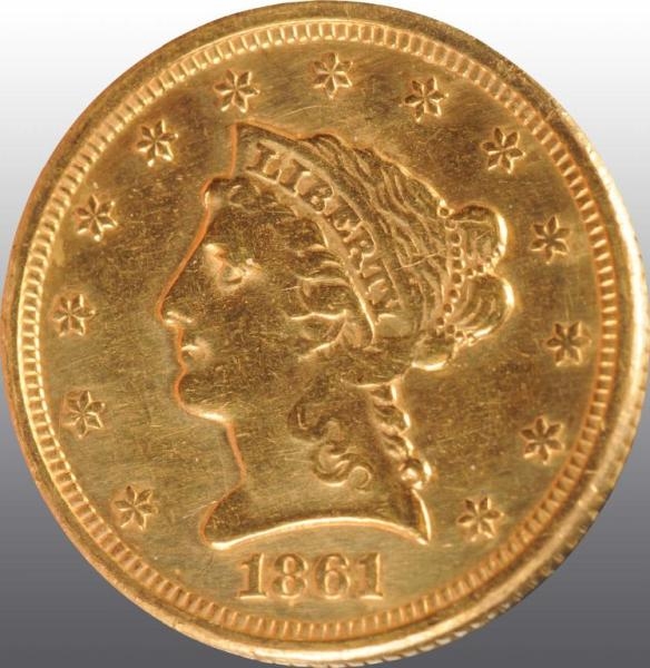 1861 CORONET GOLD EAGLE $2 ½.                     